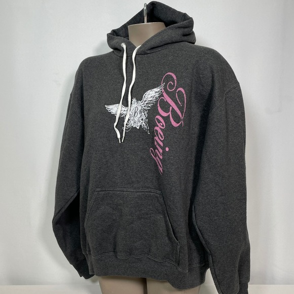 Boeing Charcoal Gray Script Winged Hoodie Sweatshirt Women's LARGE - Picture 5 of 11